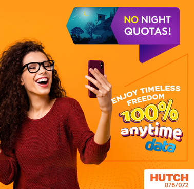 Hutch Pays Heed to Customer Feedback offering 100% Anytime Data without Night Time Quotas