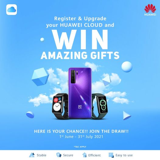 Register with a Huawei ID, Upgrade Huawei Mobile Cloud and enjoy exciting gifts